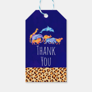 Wilde Tiere mit einer Leopard-Printleiste Vielen D Geschenkanhänger