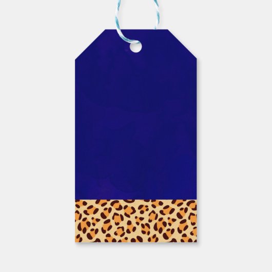 Wilde Tiere mit einer Leopard-Printleiste Vielen D Geschenkanhänger (Rückseite)