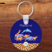 Wilde Tiere mit einer Monografie an der Leopard-Dr Schlüsselanhänger (Vorderseite)