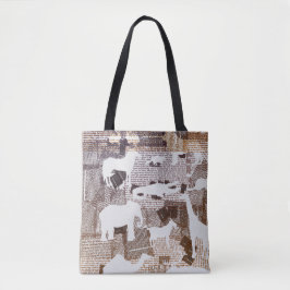 wilde Tiere mit Text Tasche