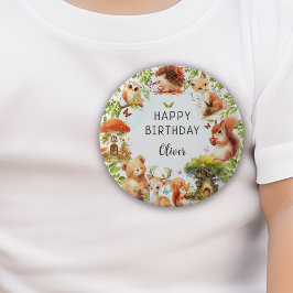 Wilde Tiere Niedlicher magischer Wald Button