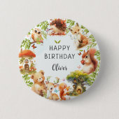 Wilde Tiere Niedlicher magischer Wald Button (Vorderseite)