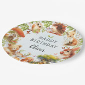 Wilde Tiere Niedlicher magischer Wald Pappteller (Schrägansicht)