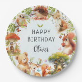 Wilde Tiere Niedlicher magischer Wald Pappteller (Vorderseite)