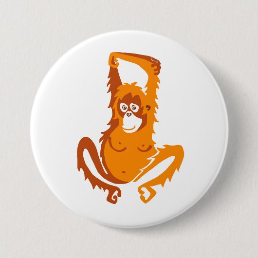 Wilde Tiere ORANGUTAN - gefährdete Tiergrafik Button (Vorderseite)
