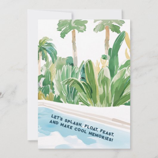 Wilde Tiere Pool Party Geburtstag Einladung (Rückseite)