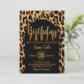 Wilde Tiere Print Celebration Leopard Geburtstag Einladung (Stehend Vorderseite)