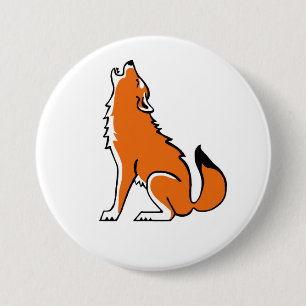 Wilde Tiere - Red WOLF - Tierfreund Button