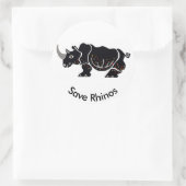 Wilde Tiere - Rett RHINOS - Natur- Afrika Runder Aufkleber (Tasche)