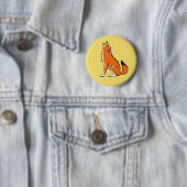 Wilde Tiere - Roter WOLF - Natur- gelb Button (Beispiel)