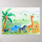 Wilde Tiere Safari Artwork Poster (Vorne)