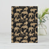 Wilde Tiere Safari Glitzer Einladung (Stehend Vorderseite)
