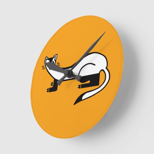 Wilde Tiere - Schwarzfüßer FERRET - Orange Runde Wanduhr (Winkel)