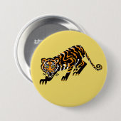 Wilde Tiere - TIGER - Wildtiere - Gelb Button (Vorne & Hinten)