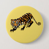 Wilde Tiere - TIGER - Wildtiere - Gelb Button (Vorderseite)
