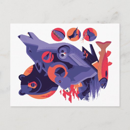 Wilde Tiere V.12 Postkarte (Vorderseite)