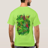 Wilde Tiere versteckt in Surreal Dschungel T-Shirt (Rückseite)