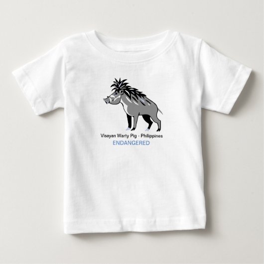 Wilde Tiere - Visayan warty PIG - Warthog- Natur Baby T-shirt (Vorderseite)
