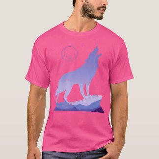 Wilde Tiere Wildtiere Vollmond Howling Wolf T-Shirt