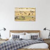 Wilde Tiere, Zebras und Giraffen Leinwanddruck (Insitu (Schlafzimmer))