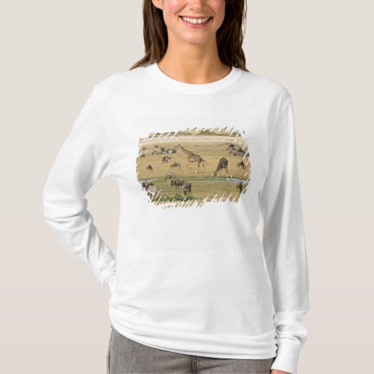 Wilde Tiere, Zebras und Giraffen T-Shirt (Vorderseite)