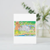 Wilde Tierfreunde, die versteckt bleiben und suche Postkarte (Stehend Vorderseite)