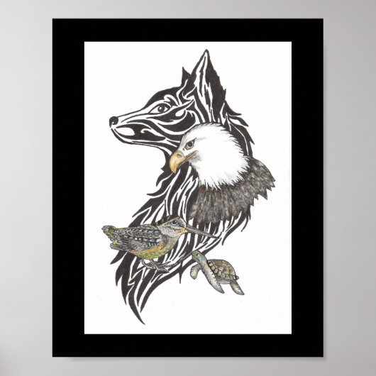 Wilde Tierführer Print Premium (Leinwand glänzen) Poster (Vorne)