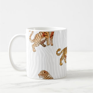 Wilde Tiger: Aquarelltiermuster. Kaffeetasse