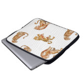 Wilde Tiger: Aquarelltiermuster. Laptopschutzhülle (Vorne Knopf)