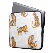 Wilde Tiger: Aquarelltiermuster. Laptopschutzhülle (Vorderseite Links)
