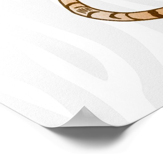 Wilde Tiger: Aquarelltiermuster. Poster (Ecke)