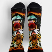 Wilde Tiger Athletic Crew Socken Keck Brüllend (Oben)