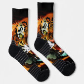 Wilde Tiger Athletic Crew Socken Keck Brüllend (Rechts)