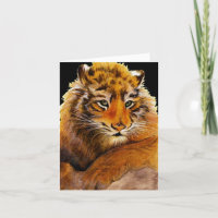 Wilde Tiger Cub erhält Brunnen Card