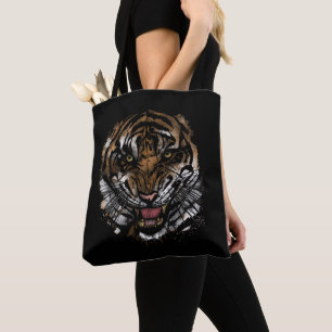 Wilde Tiger-Gesichtskunst Fetter Dschungel-Räuber Tasche
