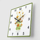 Wilde Tiger Lily Blume Botanische Kunst Quadratische Wanduhr (Winkel)