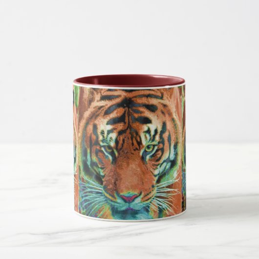 Wilde Tiger Reflection Big Cat Wildlife Tasse (Zentrum)