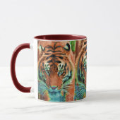 Wilde Tiger Reflection Big Cat Wildlife Tasse (Links)