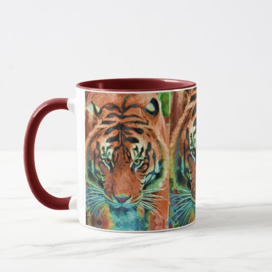Wilde Tiger Reflection Big Cat Wildlife Tasse (Links)
