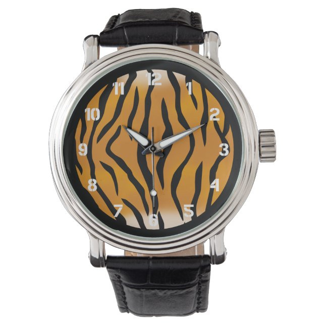 Wilde Tiger Streifen Armbanduhr (Vorderseite)