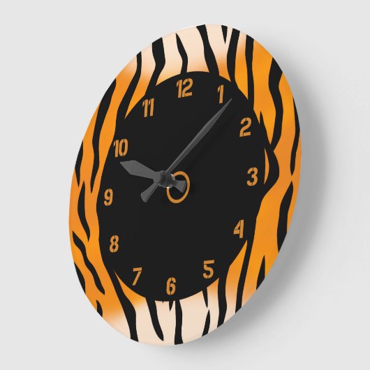Wilde Tiger Streifen Große Wanduhr (Winkel)
