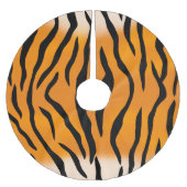 Wilde Tiger-Streifen-Muster Polyester Weihnachtsbaumdecke (Vorderseite)