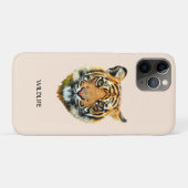 Wilde Tigerfront auf heller Seite Case-Mate iPhone Hülle (Rückseite (Horizontal))
