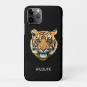 Wilde Tigerfront auf schwarz Case-Mate iPhone Hülle (Rückseite)