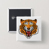 Wilde Tigerkopf-Illustration-24327 Button (Vorne & Hinten)