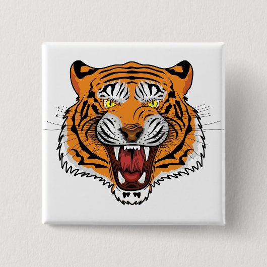 Wilde Tigerkopf-Illustration-24327 Button (Vorderseite)