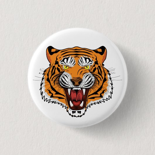 Wilde Tigerkopf-Illustration-24327 Button (Vorderseite)