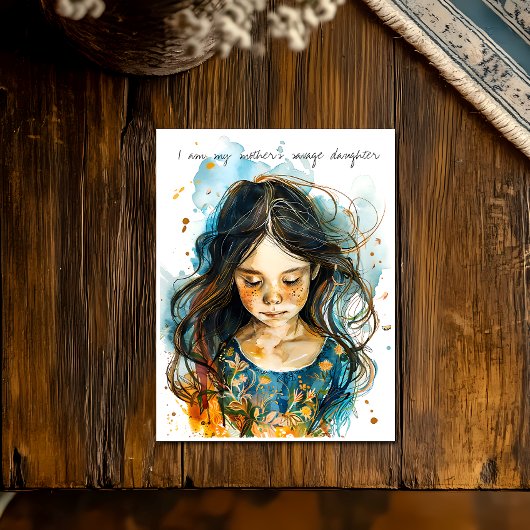 Wilde Tochter Postkarte