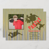Wilde Trick-Fotoskateboard-Einladung Einladung (Vorne/Hinten)