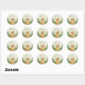 Wilde Tropenjunge Babyshower Geschenkverpackung Runder Aufkleber (Blatt)